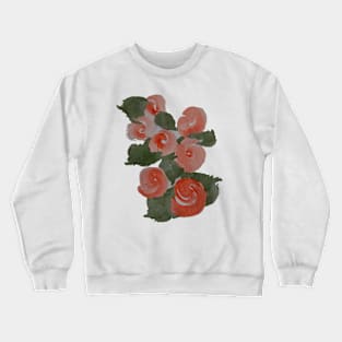 Watercolor Rose Pattern Crewneck Sweatshirt